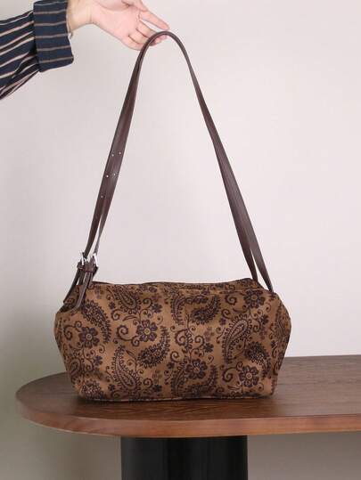 حقيبة كتف طباعة عتيقة 2025، حقيبة تسوق كبيرة السعة خفيفة الوزن، حقيبة كروس بودي متعددة الاستخدامات وعصرية للتنقل