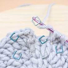 新品上市 20/30/50/60/70/100个方形记号扣 - 随机颜色 方形记号扣 钩针锁针计数器 缝纫工具、编织用品，适合初学者和老年人的理想礼物 - 藍色系 - 查看 7