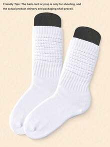 1/3/6 Pairs Women's Spring Fall Autumn Winter Slouch Knit Socks Slouchy Socks Women Scrunch Socks Women Scrunchie Socks Women Crew Socks Black, White & Gray Compression Socks Comfortable - Multicolor - View 3