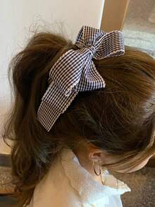 1 chiếc kẹp tóc hình nơ và quả chuối đan móc tối giản, thanh lịch, thích hợp cho mùa thu/đông, kẹp càng cua, kẹp tóc cài, kẹp tóc cài đầu, phụ kiện tóc dành cho nữ. - Nhiều màu - Xem 2