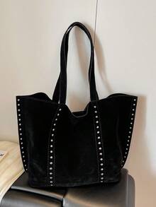 1 Stück vintage modische Umhängetasche mit einem Schulterriemen für Frauen, großes Fassungsvermögen mit Nieten-Dekor, geeignet für Party, Bankett, täglichen Gebrauch, kann Handy, Spiegel, Schlüssel, Lippenstift, Geldbörse aufnehmen, ideal als Weihnachts-, Muttertags- oder Geburtstagsgeschenk