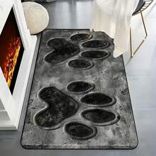 1 szt. luksusowy szary dywan z nadrukiem psiej łapy, mata dla zwierząt, supergęsty, krótki pluszowy materiał, 1000 g/m², wytrzymały i nadający się do prania w pralce, odpowiedni do biura, przedpokoju, wejścia, sypialni, kuchni, przyjazny zwierzętom wystrój domu, może być używany jako prezent świąteczny, na parapetówkę, dla miłośników zwierząt, na Boże Narodzenie, nowoczesna dekoracja podłogi w domu!