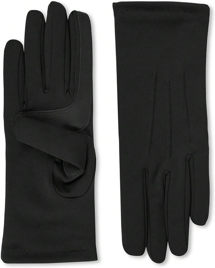 Isotoner Women's Spandex Cold Weather Stretch Gloves With Warm Fleece Lining - 黑色 - 查看 8