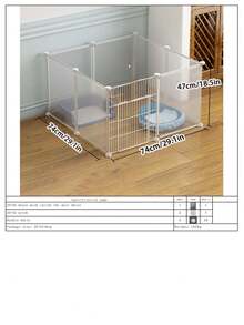 Large Indoor Pet Fence, Freestanding Cat Cage Dog Playpen With Spacious Area, Modular Assembly Cat Crate - Multicolor - View 22