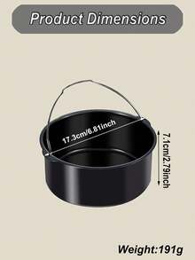 1个/2个圣诞新款蛋糕模具烘焙工具，圆形空气炸锅厨房配件，圣诞装饰厨房小工具烹饪6/7/8英寸厚不粘烘焙蛋糕篮，蛋糕制作的好帮手。 - 黑色氣炸鍋提籃 - 查看 10