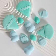 12件套多功能美妆蛋套装，粉底混合美妆蛋，适用于液体、膏状和粉状产品，打造无瑕妆容，不含乳胶，干湿两用，采用超柔软天鹅绒材质，可塑形，眼部和边角设计。包含气垫粉扑、不含乳胶的混合美妆蛋和化妆粉扑。适合所有肤质。价格实惠，情人节礼物，旅行必备，房间装饰，情人节礼物，便宜好物，房间装饰，1美元商品，度假必备，女士礼物，卧室装饰，情人节，99美分 - 隨機顏色-12pcs套裝 - 查看 3