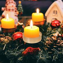 60/120个铝制烛台 - 抛光金属烛杯配圆形托盘，适用于圣诞节、烛台、家居装饰 - 耐用的桌面装饰品，适用于厨房、餐厅、节日庆典 - 彩色 - 查看 5