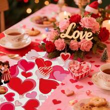 1/108 peças Slogan do Dia dos Namorados, Coração, Floral, Padrão Xadrez, Bandeira de Decoração de Mesa Impressa Digitalmente - 100% Poliéster, Decoração Sazonal para Casa, Cozinha e Sala de Jantar, Vários Tamanhos, Decoração Durável com Tema do Dia dos Namorados, Adequada para Reuniões Familiares, Festas e Celebrações de Feriados