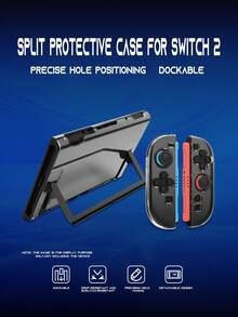2pcs Diamond Pattern Ergonomic Grip Handles + 1pc PC Protective Case Set For Nintendo Switch 2, Anti-Fall, Anti-Explosion, Anti-Scratch, Anti-Sweat, Enhances Gaming Experience