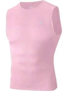 GYHSRunhit Sleeveless Compression Shirt Men Top Athletic Muscle Shirts Men - 淺粉色 - 查看 12