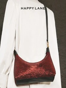 HAPPY LANE Luxury Embroidered Floral Vintage Style Handbag, Black Base With Red, Yellow And White Delicate Flowers - Fashionable Wide Handles With Metal Clasp, Lightweight And Durable, Large Capacity Design, Perfect For Daily, Party And Travel. This Versatile Vintage Tote Bag Exudes Elegance And Personalized, Ideal For Women Pursuing Elegance And Unique Taste, Adding Highlights To Any Occasion And Showcasing Distinctive Fashion Sense. - 玫瑰紅 - 查看 4