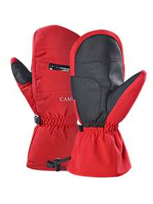 CAMEL CROWN Winter Windproof Waterproof Thickened Warm Ski Gloves - Red - View 4