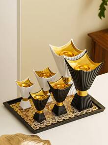 1个圣杯造型香炉 - 创意设计，简约风格，斋月装饰，树脂材质 | 适用于客厅、餐厅、家居装饰、桌面摆件、节日礼物、节日用品 - 彩色 - 查看 3