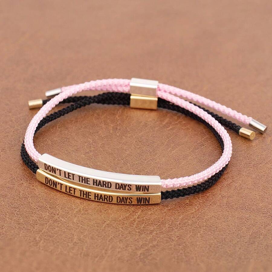 Adjustable Inspirational Bracelet, 3 Styles Of Personalized Wristbands Suitable For Daily Wear, Stainless Steel Material Engraved With Motivational Quotes, Romantic Gift For Him On Valentine's Day Or Anniversary