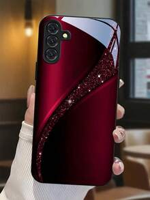 A Simple, Premium Glitter-Trimmed Curved Glass Phone Case. Suitable For IPhone 17, 16, 15, 14, 13, 12, 11, Pro Max Plus, And Galaxy 25/24/23/22/21/ULTRA/PLUS/FE/Able-Pri71/56/55/54/53/52/36/35/34/26/25/23/16/15/14/13/06. Tailor-Made Phone Case For Fashionable Perfection. - 彩色 - 查看 3