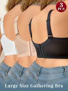 Bộ 3 áo ngực cỡ lớn nhiều màu sắc MIMILEMON dành cho nữ, áo ngực nâng đỡ tiện dụng, thoải mái và thoáng khí, đồ lót ấm áp mùa thu - Gợi cảm cho lễ Halloween - Nhiều màu - Xem 4