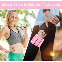 2Pcs Polainas para Tobillos y Muñecas, 2.2lb(1kg) Polainas de Silicon Ajustables, Correas de peso para piernas para Yoga Pilates Fitness Gym, Entrenamiento De Fuerza De Tobillo, Muñeca, Brazo Y Pierna (2x0.5kg) - rosa - Ver 4