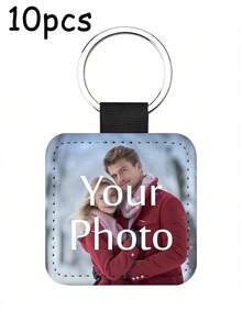 1/3/5/10个装定制双面照片打印钥匙扣，个性化照片/Logo吊坠，情人节礼物，送给父母、朋友的礼物，派对礼品，促销品，优雅包包挂饰，旅行收纳包 - 彩色 - 查看 17