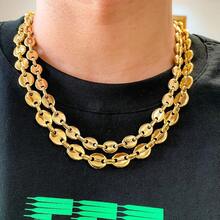HIJONES Stainless Steel Coffee Beans Chain Necklace Bracelet Men Women Minimalist Chunky Hop Jewelry - Vàng 9mm - Xem 8