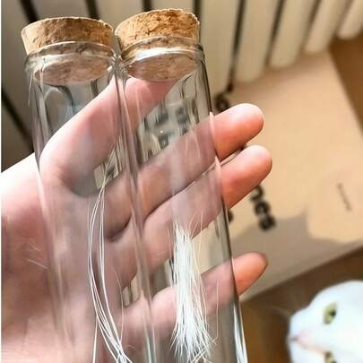 宠物毛发和胡须收集瓶，纪念品，DIY猫胡须幸运漂流瓶