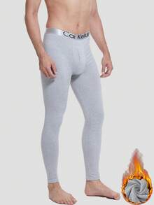 CXYIN 1 pezzo Leggings termici imbottiti da uomo, confortevoli, non deformabili, pantaloni caldi per uomo, adatti per autunno/inverno, riscaldanti - Grigio - Visualizzare 7