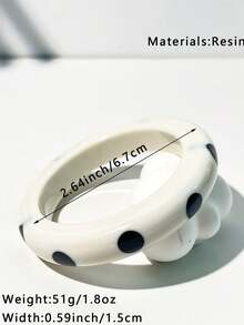 1pc Handmade Resin Bracelet In Milky Tea Color, Multi-Element Design With Stripes And Rivets, Suitable For Daily Wear And Parties, Great Gift For Family And Friends, Autumn/Winter - Multicolor a - View 8