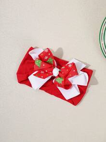 1pc Christmas Ribbon Bow Elastic Nylon Polka Dot Baby Headband Hair Accessories Set - Multicolor - View 7