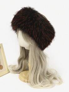 1pc Fashionable Faux Rabbit Fur Warm Topless Headband Hat - Multicolor - View 16