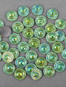 50 piezas/paquete, Rhinestones de resina redondos de 14 mm, Rhinestones de resina coloreados y con efecto AB, Rhinestones de resina de fondo plano para decoración DIY en ropa, bolsos, zapatos y manualidades