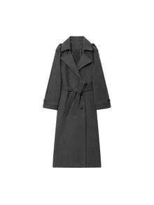 DEEKA Autumn/Winter New Women's Fashion Classic Double-Breasted Windbreaker Coat - Grey - View 6