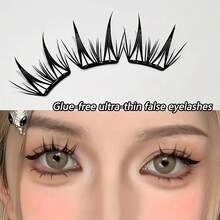 MIXIAOHE Glue-Free Thin Series False Eyelashes Ultra-Thin Natural Cat Eye Style, C Curl, Length 6 To 12 Millimeters, Soft False Eyelashes, DIY Professional Makeup Set, Reusable, Suitable For Beginners And Cosplay Use - 01# - 查看 6
