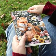 1 件，A5，80 页，动物森林速写本，兔子，松鼠，狐狸，猫头鹰，绷带悬挂，空白图片笔记本，便携式旅行速写本，DIY 日记本，空白笔记本，非常适合书写，非常适合彩色铅笔、油画颜料、马克笔和完美的礼物，圣诞礼物 - A5 - 查看 11