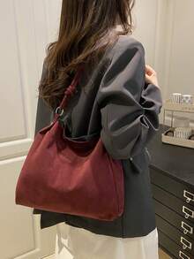 Luxury New PU Leather Fashion Design Handbag - Burgundy - View 4