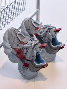 Kids Chunky Sneakers, New Boys/Girls Running Shoes, Casual Footwear For Toddlers, Little Kids, Big Kids - Grey - View 5
