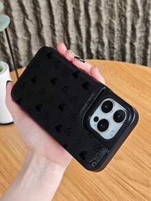 GALLAPLE Wallet - Style Mobile Phone Case Black White Heart Pattern Phone Case Cover Cute Love Design Protective Shockproof Slim Fit Fashion Accessory, Phone Case Comes With A Magnetic Slot Holder, Making It More Convenient To Store ID Cards For IPhone 17Promax 17Air 17Pro 17 16Promax 16 15 14 13 12 Plus Pro S25Ultra 25 24 23 22 Plus Case - 黑色 - 查看 5