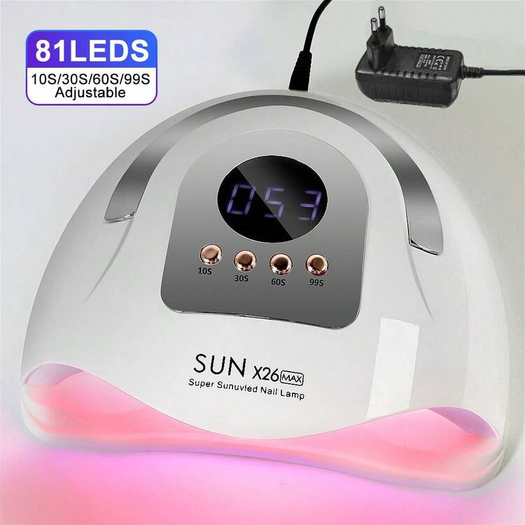 81 LED Beads SUN X26 MAX EU Plug Professional UV LED Nail Lamp - Fast Drying, 4 Timer Settings, Smart Sensor, Gel Polish And Glue Dryer, Suitable For Home Nail Salons And Nail Art Enthusiasts - High Quality Nail Lamp, Valentine's Day Gift - EU C Type Plug(220-240V) - View 10