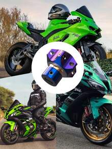 2个钛阳极氧化摩托车钥匙帽 - 蓝黑渐变色，钛合金钥匙套带登山扣，通用型，适用于电动滑板车、Niu、Vespa、定制摩托车，个性化通用替换钥匙头（钛表面处理）