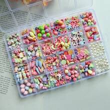 24 colores de cuentas de resina con diseño minimalista y lindo en color macarrón para hacer joyas DIY como collares, pulseras y manualidades - Colores de macarrones - Ver 8