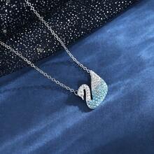 Dây chuyền pha lê giả giọt mưa SWAROVSKI MATRIX Dây chuyền xích xương đòn Quà tặng Giáng sinh cho nữ Quà tặng ngày lễ tình nhân Quà tặng lễ hội Qixi Quà tặng sinh nhật Quà tặng bạn gái - Màu xanh nhạt - Xem 9