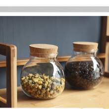 Storage Container, 500 Ml/16.91 Oz, Round Glass Storage Jar With Cork Lid, Leak-Proof And Reusable Food Storage Box, For Coffee, Tea, Spices And Dry Foods, Kitchen Organizer And Storage, Kitchen Accessories - Clear - View 10