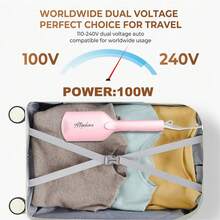 ATOPSKINS Modelador e Ondulador de Cabelo - Ondas Grandes, Alta Temperatura, Uso Molhado e Seco | Adequado para Todos os Tipos de Cabelo, Voltagem Dual para Uso Global | Perfeito para Penteados de Halloween e Natal, Ótimo Presente de Cabelo (Rosa)