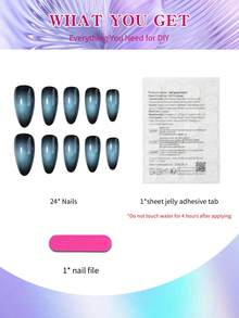 Bộ 24 miếng dán móng tay kiểu Pháp màu hạnh nhân chuyển sắc giúp tôn lên vẻ ngoài thời trang của bạn. Bộ dán móng giả acrylic này hoàn toàn phù hợp với đầu ngón tay hình hạnh nhân, bao gồm 1 miếng gel dẻo và 1 dũa móng, thích hợp cho phụ nữ và các cô gái tự làm móng cho các dịp hàng ngày, đi làm, học tập và dự tiệc vào mùa thu. (Dụng cụ làm móng) - Nhiều màu - Xem 2