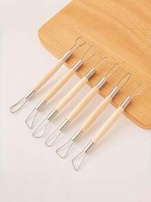 6pcs Ceramic Clay Sculpting Double-Headed Carving Tools Set, Polymer Clay Modeling Craft Tools