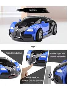 1pc Transforming Toy For Kids 3-12 Years Old, Collision Transforming Car Model Toy, Christmas Gift (Wheel Style Random)