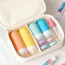 [17 件旅行瓶套装] 防漏硅胶洗漱用品容器 - 可再填充洗发水、乳液和肥皂化妆品瓶，带储物袋 | TSA 认证旅行必需品 17 件旅行瓶套装，便携式可再填充旅行洗漱用品配件，TSA 认证，防漏旅行装容器套装，适用于洗发水护发素乳液液体旅行瓶 - 彩色 - 查看 10