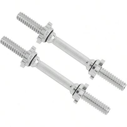 Mangos Roscados Para Mancuernas De 14/16/18/24 Pulgadas, De Cromo/Goma, Apto Para Placas De 1 Pulgada O 1.15 Pulgadas, 4 Collares De Bloqueo De Estrellas Con Adornos De Goma