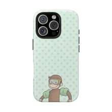 Curious Gergeo Monkey Refined Phone Accessory - Creative Handpainted Design, Compatible With IPhone 11/12/13/14/15/16/17Pro, Shockproof Waterproof Anti-Fall Scratch Resistant, Elegant High-End Plating, Durable Gift For Girlfriend - 黑色 - 查看 1