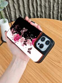 GALLAPLE Wallet - Style Mobile Phone Case Luxury Rose Flower Pattern Phone Case With Butterfly Design Protective Cover, Slim Fit Shockproof Bumper Fashion Cute Floral Art Print Protective Case For Women, Phone Case Comes With A Magnetic Slot Holder, Making It More Convenient To Store ID Cards For IPhone 17Promax 17Air 17Pro 17 16Promax 16 15 14 13 12 Plus Pro S25Ultra 25 24 23 22 Plus Case - 黑色 - 查看 9