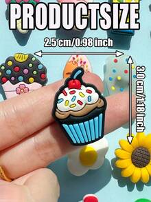 20 Pieces Of The Summer Fresh And Light Series, Summer-Themed PVC Wall Decorations, Colorful Shoe Bag DIY Accessories, Fashionable Accessories And Handicrafts - Bright Mixed Colors And Interesting Designs Featuring Cakes, Lollipops, Beverages, Avocados And Tropical Patterns - Birthday Party Gifts, DIY Handicrafts, Colorful Shoe Accessories For Bracelets And Pendants | Colorful Shoe Decorations | Glossy Surface