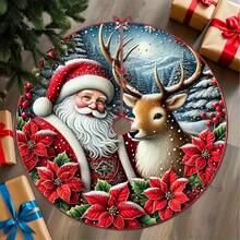 1 Váy trang trí cây thông Noel với thiết kế hình ông già Noel, nai sừng tấm và hoa trạng nguyên. Vải Polyester bền. Thích hợp để trang trí Giáng sinh, trang trí ngày lễ, trang trí nhà theo mùa, thích hợp cho Giáng sinh, năm mới, trang trí tiệc ngày lễ, quà tặng Giáng sinh, trang trí cây thông Noel, đồ trang trí Giáng sinh. - Nhiều màu - Xem 3